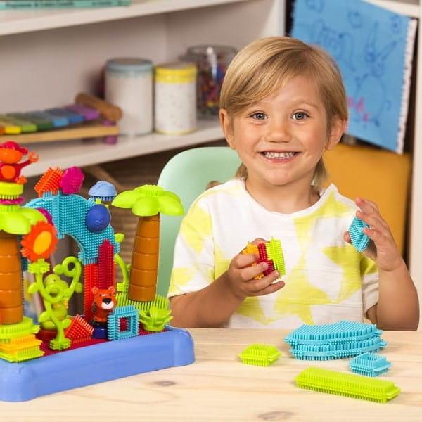 Bristle Blocks: klocki jeżyki w pudełku Jungle Adventure Storage Bucket 58 el. - Noski Noski