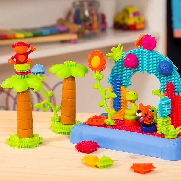 Bristle Blocks: klocki jeżyki w pudełku Jungle Adventure Storage Bucket 58 el. - Noski Noski