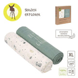 Lässig: duży muślinowy otulacz Garden Explorer 2 szt. - Noski Noski