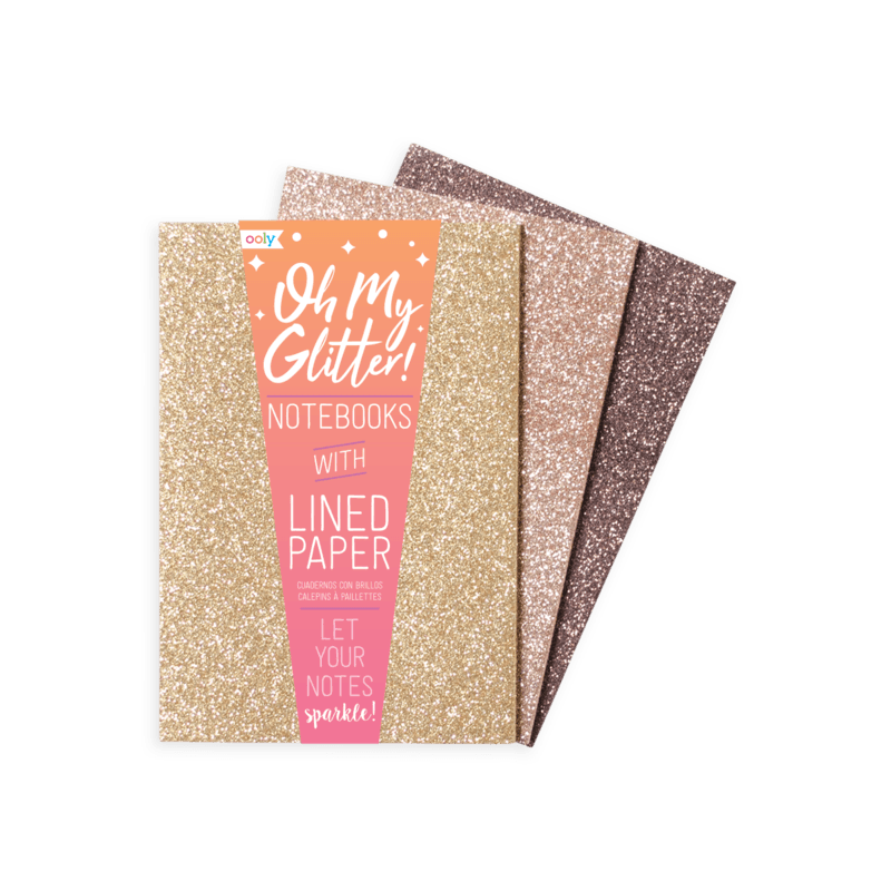 Ooly: notes z brokatem Oh My Glitter! Gold 3 szt. - Noski Noski